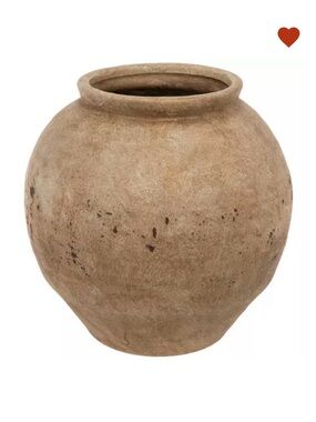 Beige & Brown Textured Ceramic Vase